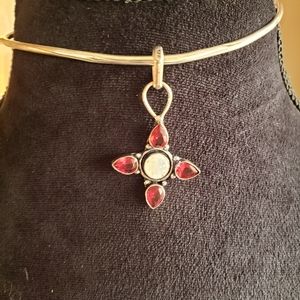 HANDMADE Pink Topaz 925 pendant necklace. Beautifu